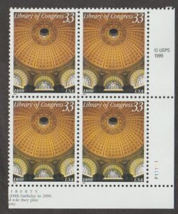 U.S. Scott #3390 Library of Congress Stamp - Mint NH Plate Block