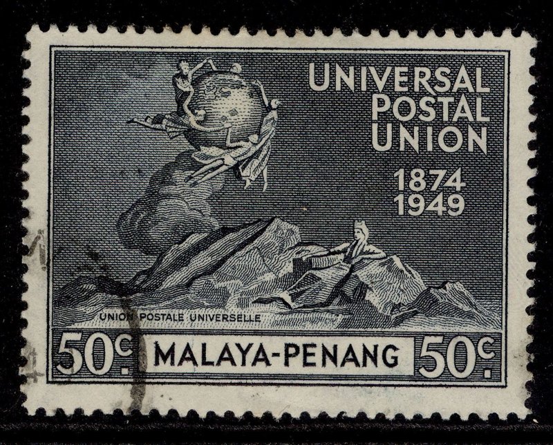 MALAYSIA - Penang GVI SG26, 50c blue-black, FINE USED.