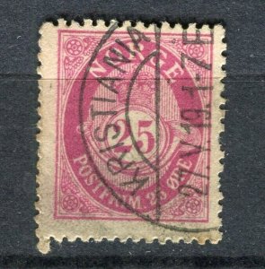 NORWAY; Early 1900s fine used Numeral issue 25ore. fine Shade + Postmark