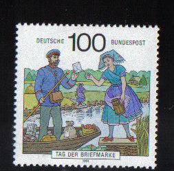 Germany  #1687  MNH 1991   stamp day  .  postman
