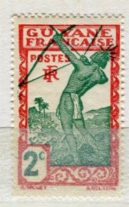 FRENCH COLONIES; GUYANE 1929 early Archer issue Mint hinged 2c. value