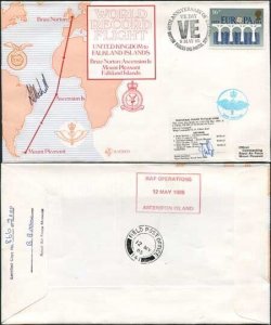 RD5a UK to Falkland Islands Signed by Crew Member and David Hamilton (D)