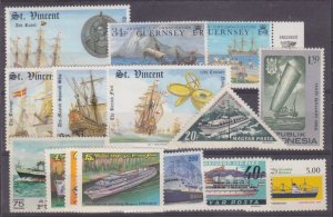 Lot 12 Collection 15 stamps MNH Transport