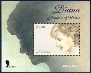 Liberia 1998 Sc N/L Diana Princess of Wales SS Stamp**