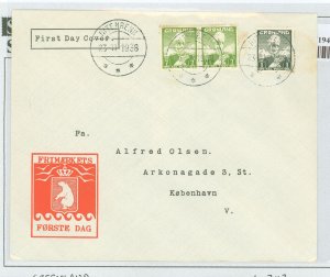 Greenland 1/3 1938 Royalty, Scott 3 rare on cover, small tear above postmark.