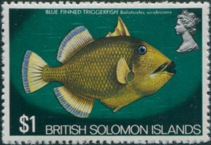 Solomon Islands 1972 SG232 $1 Blue Finned Triggerfish MNH