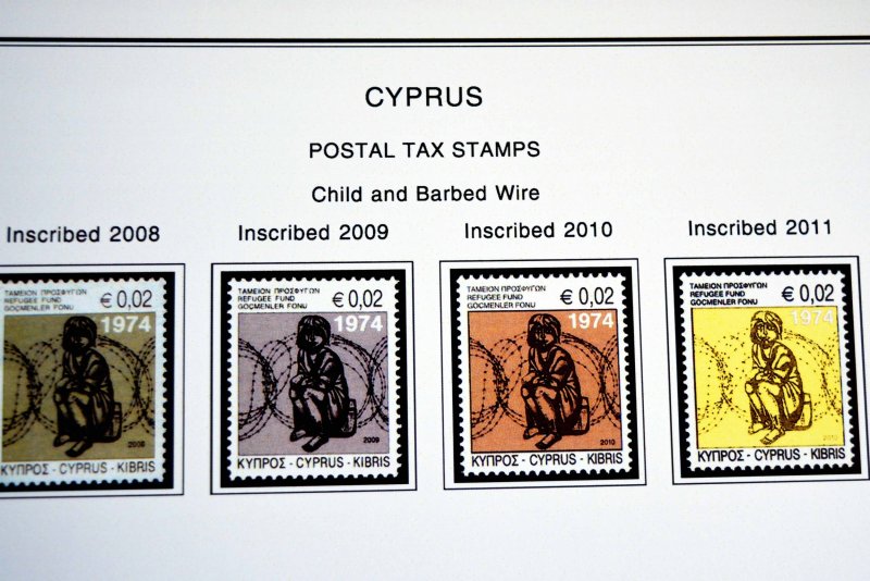 COLOR PRINTED GREEK CYPRUS 2011-2020 STAMP ALBUM PAGES (41 illustr. pages)