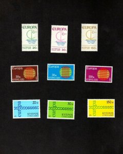 Cyprus mh 3 diff Europa Issue sets of stamps 1966 1970 1972