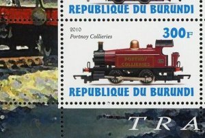 Train Transportation OST BR  Caledonian Railways Souvenir Sheet of 4 Stamps MNH