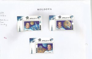 MOLDOVA - 1999 - Moon Landing, 30th Anniv - Perf 3v Set - M N H