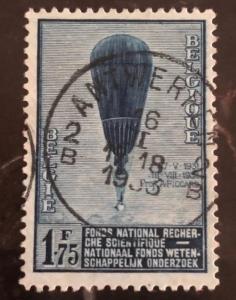 1933 Belgium 251-253 Auguste Piccard Stratosphere Balloon LH Used Stamp Set