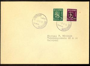 FINLAND 1948 3mk LION Sc 270 & 12m on 10m SURCHARGE Sc 275 FDC Cover