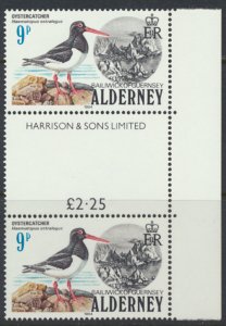 Alderney  SG A13  SC# 13 Birds  MNH Gutter Pair see scan 