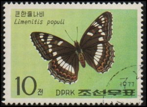 North Korea 1603 - Cto - 10ch Poplar Admiral Butterfly (1977)