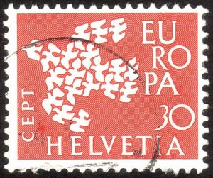 1961, Switzerland 30c, Used, Sc 410