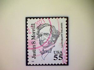 Stamp, United States, Scott #2941, used(o), 1999, Justin Morrill, 55¢, black