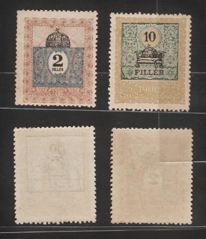 Hungary 1903 Very Old Revenue (King's Crown, 2v) MNH