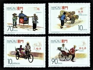 Macau 1987 Traditional Land Transport (4v Cpt) MNH CV$40+