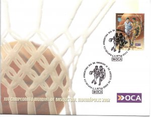 ARGENTINA 2002 XIV BASKETBALL WORLD CHAMPIONSHIP INDIANÁPOLIS 2002 FDC COVER