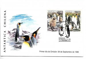 CHILE 1996 FDC CHILEAN ANTARCTICS FAUNA KING PENGUIN FIRST DAY COVER PENGUINS