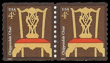 PCBstamps     US #3761A Coil Pair 8c(2x4c) Chippendale Chair, MNH, (8)