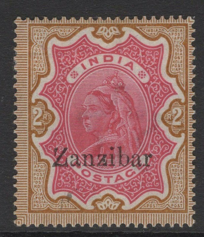 ZANZIBAR SG19 1895 2r CARMINE & YELLOW-BROWN MTD MINT