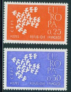 France Scott 1005-6 MNH** 1961 Europa set