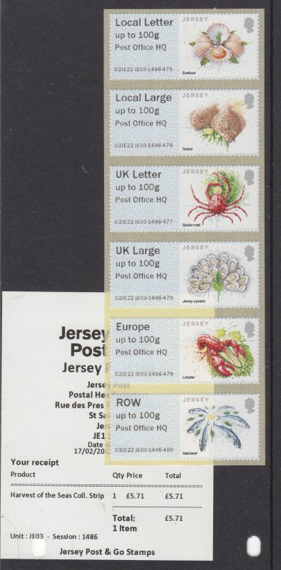 Jersey 2023, ' Post & Go'  Sea Harvest,  Set of 6.  unmounted mint NHM