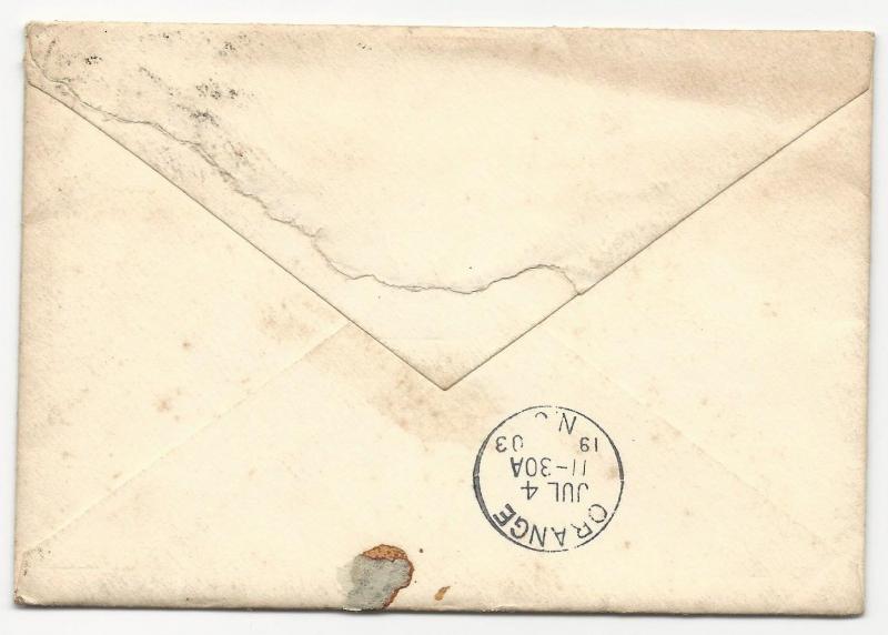 Great Britain Scott #131 on Forwarded Cover w/ Wedding Invitation to NJ, USA