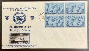 935 Crosby USS Arizona Patriotic photo cachet Navy in WWII FDC 1945