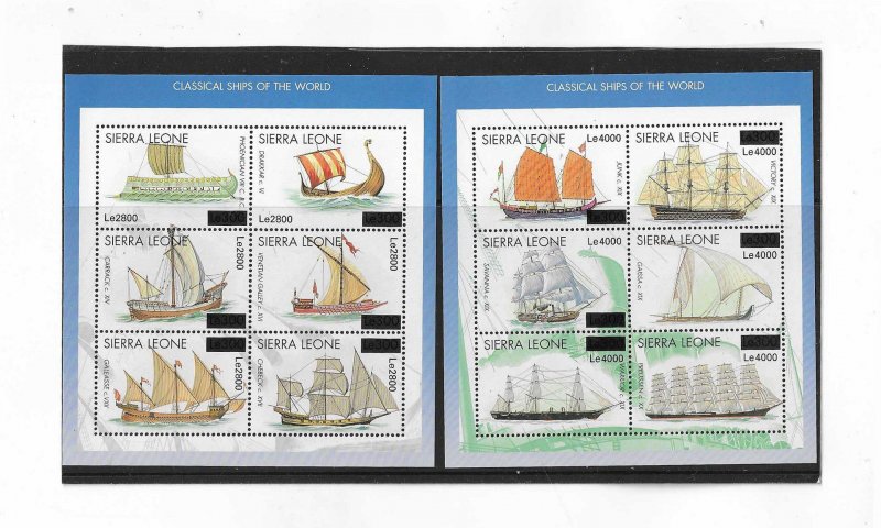 Sierra Leone Sc #2899-2900  2 overprinted sheets of 6 NH VF