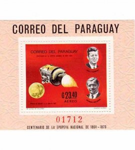 Paraguay 1969 Sc C323 Kennedy Von Braun Souvenir Mini Sheet MNH