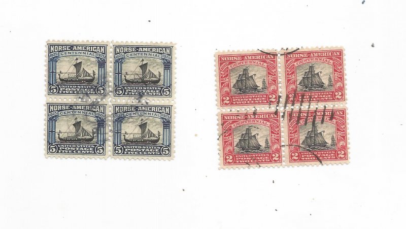 US SCOTT# 620-621 BLOCK OF 4