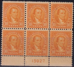 #562 Mint NH, F-VF, Plate number block of 6 (CV $400) (CV $30 - ID42485) - Jo...