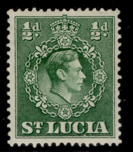 ST. LUCIA GVI SG128, ½d green, M MINT. PERF 14½ X 14