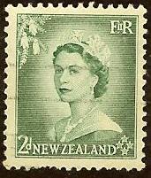 New Zealand #291 2p Queen Elizabeth small # used