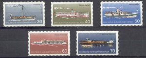 West Berlin - 1975 - Mi. 483-87 (Ships) - MNH - BV034