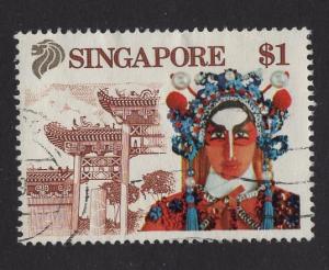 Singapore   #580  used   1990   opera singer $1