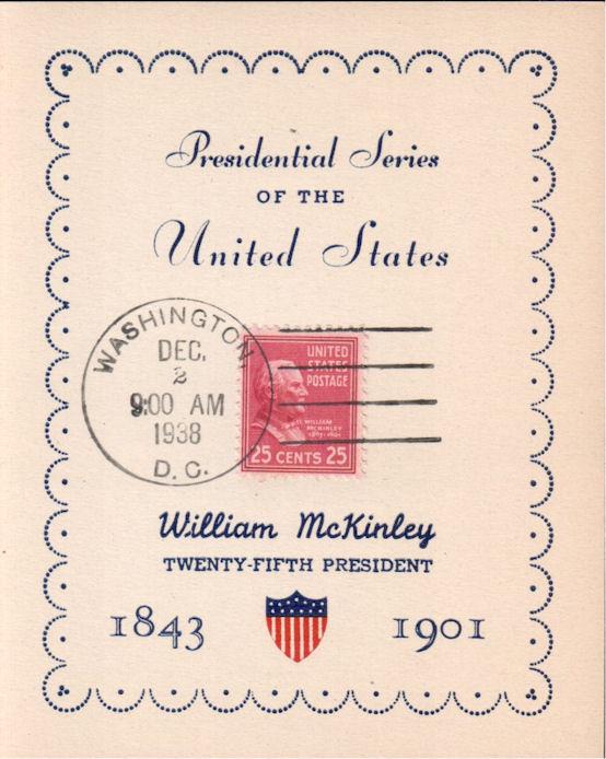 #829 William McKinley Bernet-Reid FDC