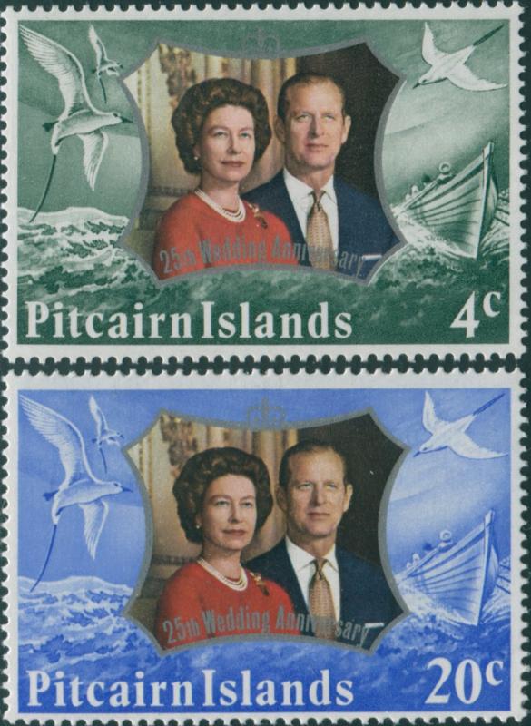 Pitcairn Islands 1972 SG124-125 Royal Silver Wedding set MNH