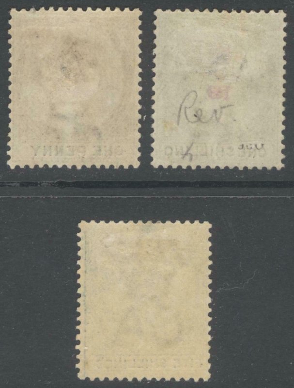 Tobago 1884 1d, 1s & 5s REVENUE Watermark Crown CA SG- Scott- MM/MH Cat £-($-)