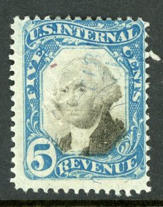 USA 1871 Washington 5¢ Documentary Revenue Sc R107 Unused V719