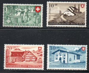 Switzerland Sc B154-157 1946 Buildings stamp set mint NH