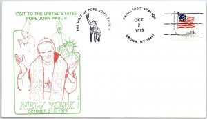 US SPECIAL EVENT COVER PICTORIAL CANCEL POPE JOHN PAUL II VISIT THE BRONX 1979