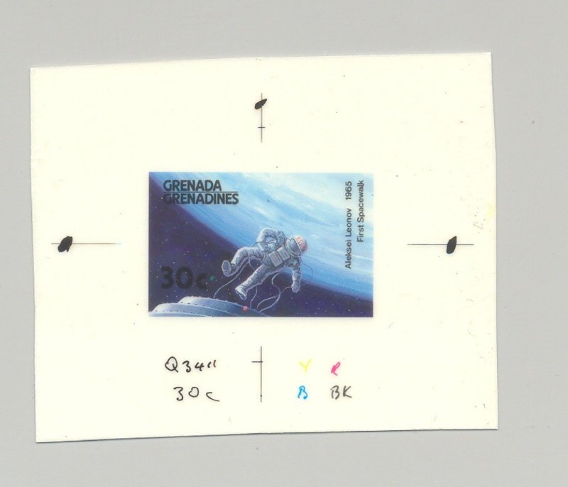 Grenada Grenadines #879 Astronaut, Space 1v Imperf Chromalin Proof