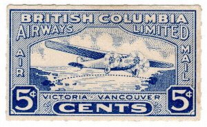 (I.B) Canada Private Air Mail : British Columbia Airways 5c