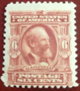 US Stamp - 1903 6c James Garfield - F/VF MH - Scott #305