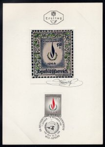 Austria 1968 Human Rights Ersttag Hand Drawn Signed Welenofsky Very Few Made