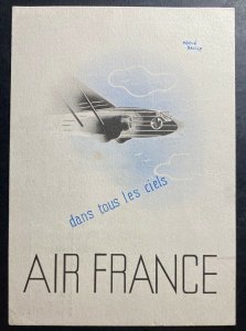 1938 Bern Switzerland Airmail Air France Advertising  Postcard Cover to Lavin