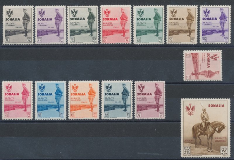 1935 SOMALIA - Visit of the King to Somalia, n . 199/212, 14 values, New rubber